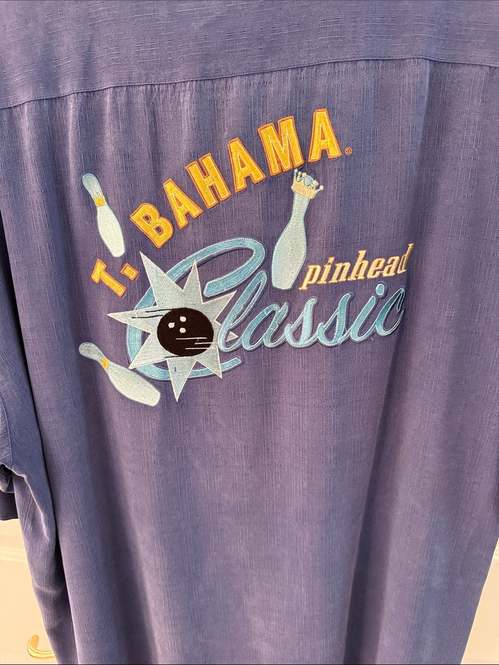 T. Bahama Pinhead Classic Bowling Graphic Shirt - Navy Blue